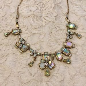 Opal rhinestone statement necklace